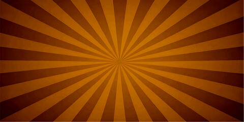 Grunge retro sunburst background with orange rays and vintage textured design