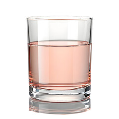 Glass of Pink Liquid with Reflection drink beverage isolated on a transparent background