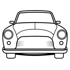 Obraz premium Vintage Car Front — Minimal Line Art