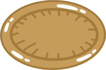 Bamboo Basket Illustration – Traditional Round Tray for Korean Food and Chuseok Desserts