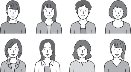 Male and Female Avatar Set – Profile Icons, Team, Business People, User Portraits, Social Media, Diverse Characters, Flat Illustration