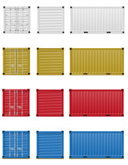 metal cargo container for long distance commercial transport by sea or rail cartoon stock vector illustration isolated on white background