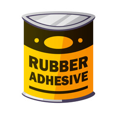 Tin nan of rubber adhesive vector isolated illustration