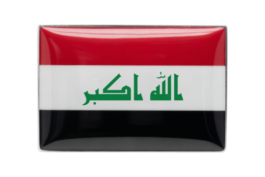 Patriotic symbol showing glossy flag of Iraq, ideal for international relations and cultural celebrations, showcasing national identity
