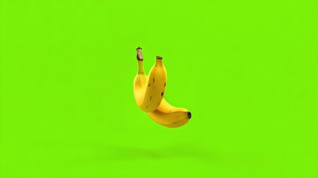 banana in the green background
