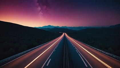 Neon highway to a starlit sky. 7