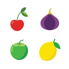 Fruits seasonal illustration icons collection.