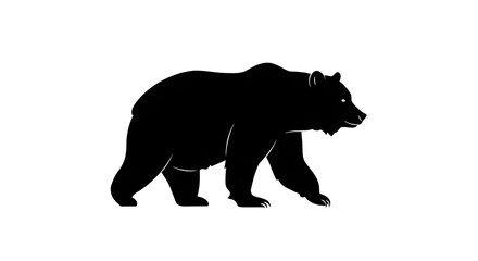 Fototapeta premium Black Bear Silhouette Walking | Simple Vector Illustration for Wildlife Conservation, Logo Design and Educational Resources