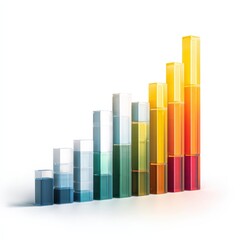 Abstract colorful bar chart showing growth