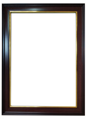 Obraz premium picture frame Brown border, no background, used for general decoration, pictures, and also used as a border&nbsp;for&nbsp;letters. size A4