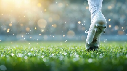 Exciting soccer match action stadium field sports photography outdoor atmosphere close-up perspective dynamic motion