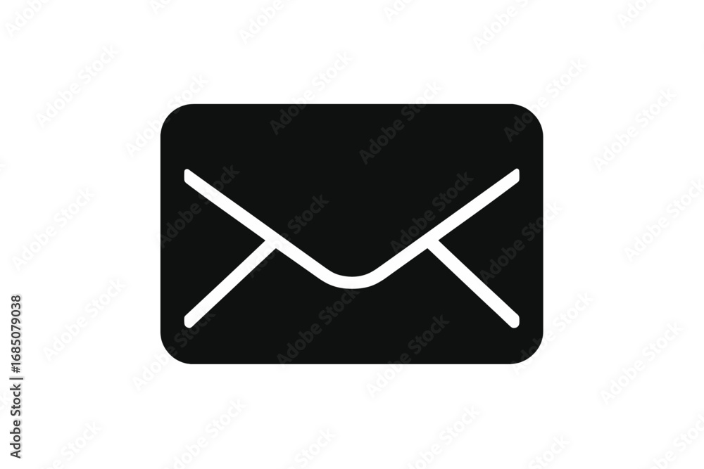 Poster symbol of communication featuring a classic envelope design on a plain background illustrating the c