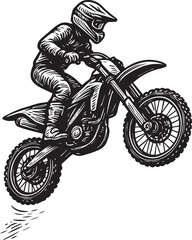 Motocross rider jumping vector illustration