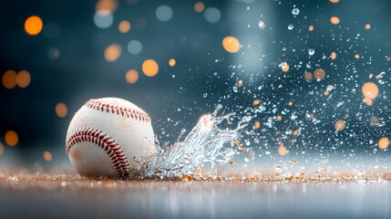 Baseball splash action shot sports field photography dynamic setting close-up motion capture