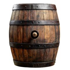 Obraz premium wooden barrel for wine or beer, isolated on a transparent background.