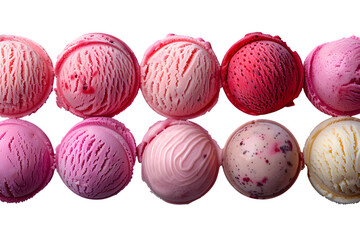 Cream Pastel Transparent Background Collection Strawberry Ice Scoops Shades Neatly Arranged Vibrant Creamy Textures Ecommerce Web Print Copy Space Template Branding Social Media Poster B SEO Optimized