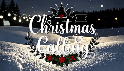 Snowy Night Christmas Greeting