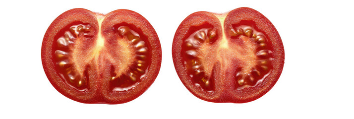 Two tomato halves, sliced