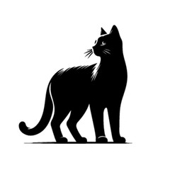 Cute Standing Cat Vector Illustration – Adorable Feline Pet Design