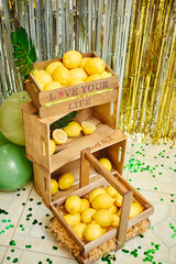 lemons in boxes