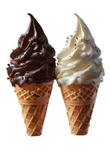 Dessert Pairing Concept High Isolated Transparent Background Delicious Soft Serve Swirls Vanilla Branding Social Media Poster Banner Marketing Ecommerce Web Print Copy Space Template SEO Optimized