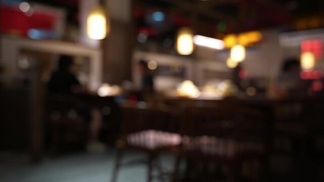 Abstract blur defocus restaurant interior background