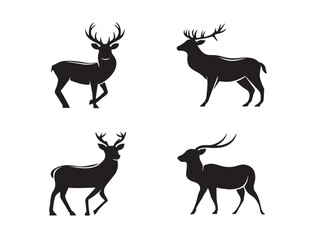 Wildlife Deer Symbol Pack in Smooth Vector Silhouette Artwork