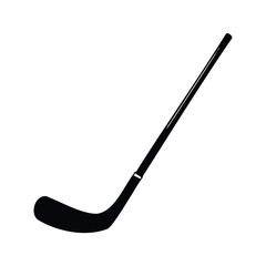 Isolated vector graphic representation of a hockey stick for sports equipment, hockey stick silhouette vector illustration