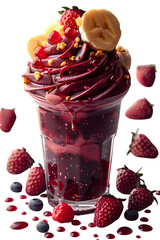 Cream Strawberry Vibrant Exotic Dessert Isolated Transparent Background Glass Cup Filled Refreshing Ai Branding Social Media Poster Banner Marketing Ecommerce Web Print Copy Space Templa SEO Optimized