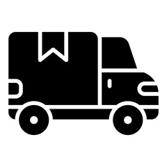 Delivery icon. Courier service symbol. Package shipping and logistics collection. Glyph Icon