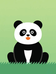 Cute Panda Illustrator Artwork Design Template Poster