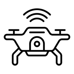 Drone icon. Air delivery symbol. Modern postal service and package transport collection. Line Icon
