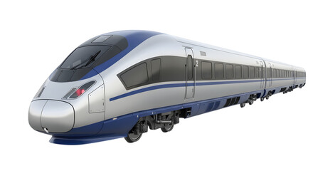 Fototapeta premium Modern high speed train isolated on transparent background