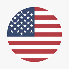 Celebrate American pride with a vibrant US flag circle emblem badge, perfect for patriotic events, elections, and showing national spirit today
