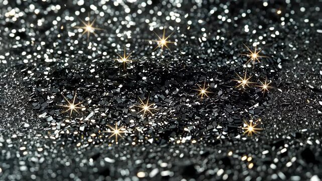 Sparkling glitter texture with shiny silver metallic particles creating shimmering festive luxury background