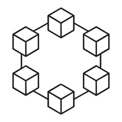 Obraz premium Blockchain Outline Icon for Cryptocurrency, Digital Ledger, and Decentralized Network Infographics