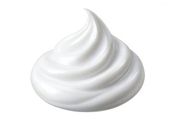 Creamy white swirl isolated on transparent background, ideal for beauty, food, and cosmetic product presentations