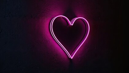 Neon heart on a dark wall. 6