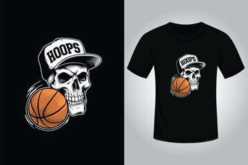 Basketball T Shirt Design with skull