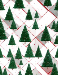 Christmas trees pattern on white background
