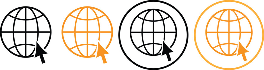 world web icon www earth globe icons. Globe icons. Website globe icon set with transparent background
