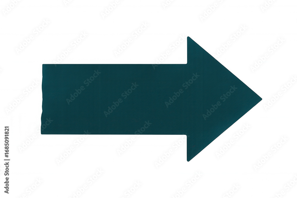 Poster teal arrow pointing to the right side on a transparent background, perfect for presentations and gra