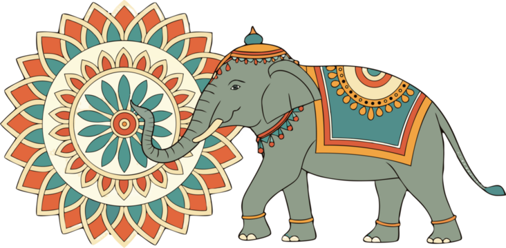 Silk Brocade Elephant – Lux Vector