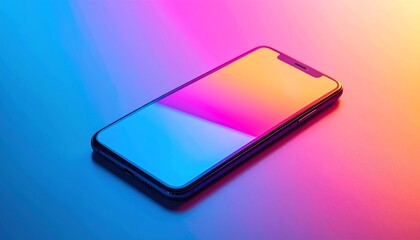 Modern Smartphone in Vibrant Neon Light.