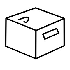 Package, delivery boxes, cargo box. Box line icons. Cargo distribution, export boxes, return parcel icons. Shipment of goods, purchase container, open
