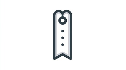Fototapeta premium Stylized vertical bookmark with rounded top and dark outline with dots