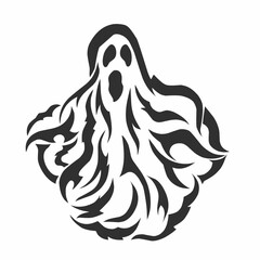 Tribal Ghost Illustration Spooky Spirit Silhouette Design