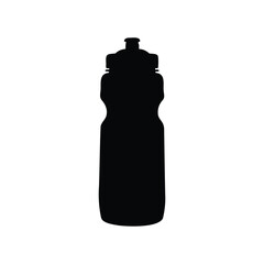 Black Silhouette of a Bicycle Water Bottle on a White Background, water bottle silhouette vector illustration