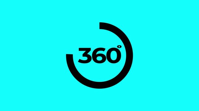 360-degree view icon.360&deg; icon animation with optional luma matte on green background.