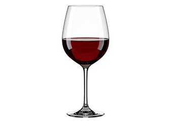 Glass of red wine isolated on white background